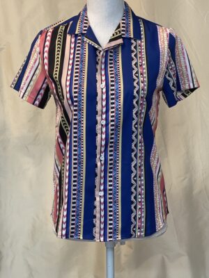 BLUE PATTERN SHORT SLEEVES