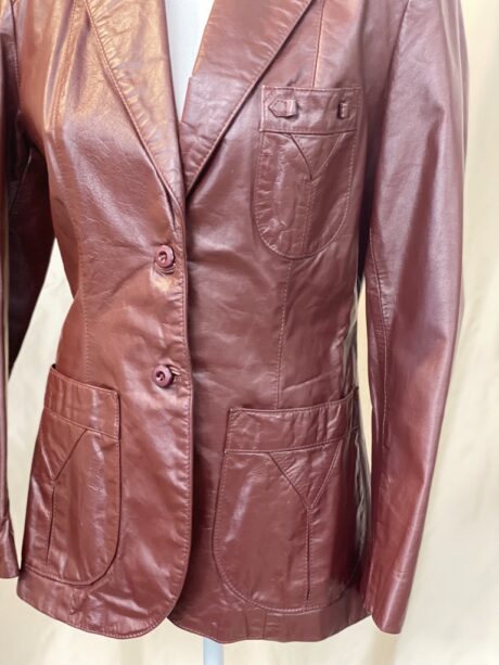 BURGUNDY LEATHER AIGNER JKT 2