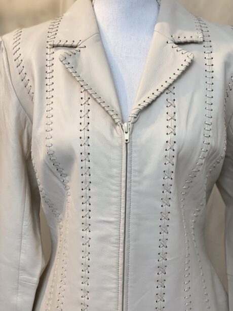 CREAM LEATHER JACKET 2