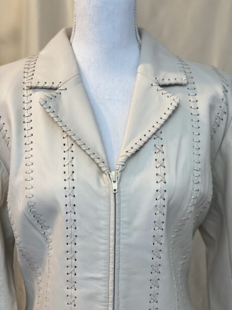 CREAM LEATHER JACKET 3