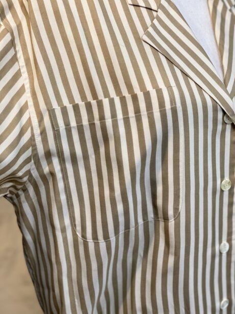 CREAM TAN STRIPE BLOUSE 2