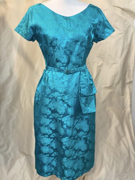 TURQUOISE SATIN DRESS 1