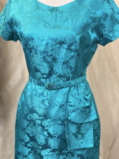 TURQUOISE SATIN DRESS 2