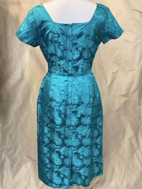 TURQUOISE SATIN DRESS 3