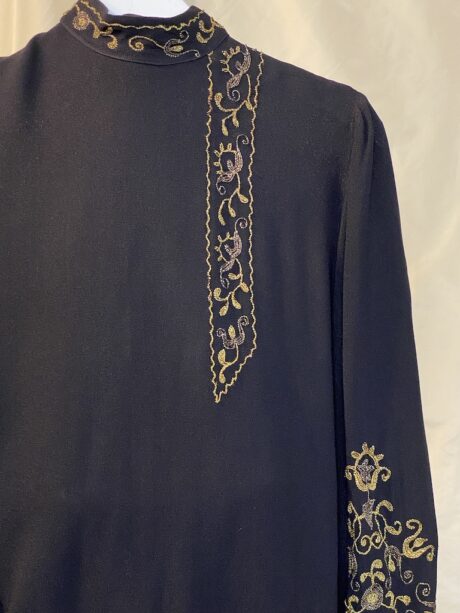 BLACK CREPE EMBROIDERED BLOUSE 2